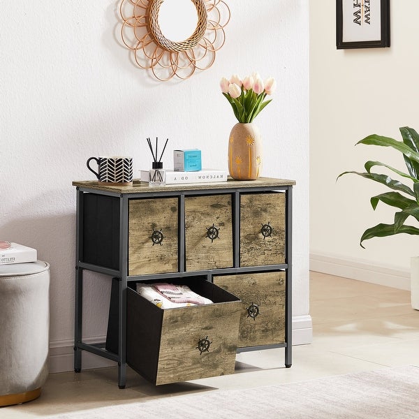 5 Drawers Dresser Bedroom Furniture Storage Tower Unit for Home Living room - - 37211353