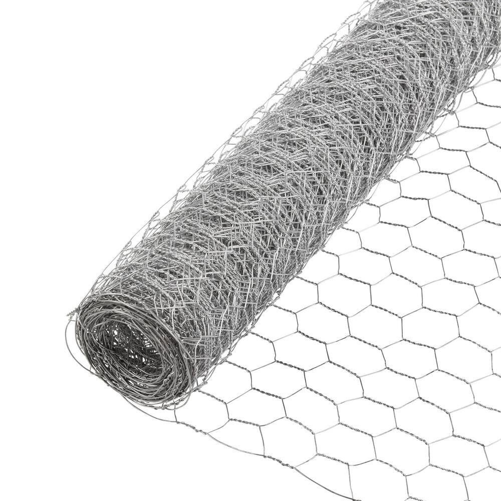 Everbilt 1 in. Mesh 2 ft. x 25 ft. 20-Gauge Galvanized Steel Poultry Netting 308404EB