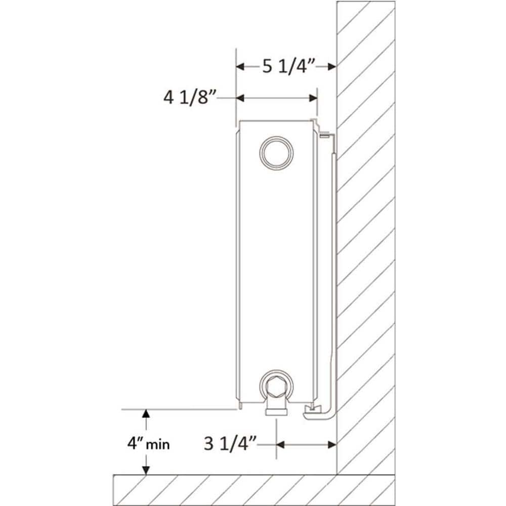 Pensotti 12 in H x 16 in L Hot Water Panel Radiator Package in White