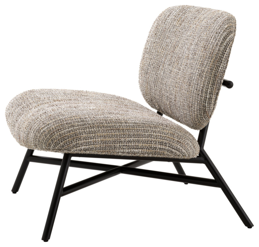 Beige Upholstered Retro Chair  Eichholtz Madsen   Midcentury   Armchairs And Accent Chairs   by Oroa   Distinctive Furniture  Houzz