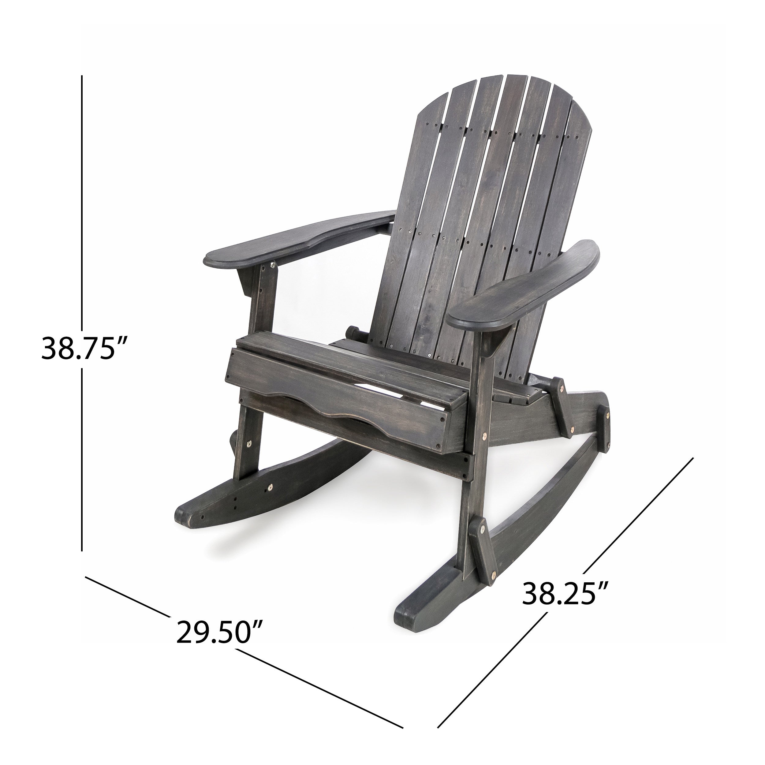 Benson Outdoor 5 Piece Acacia Wood/ Light Weight Concrete Adirondack Chair Set with Fire Pit