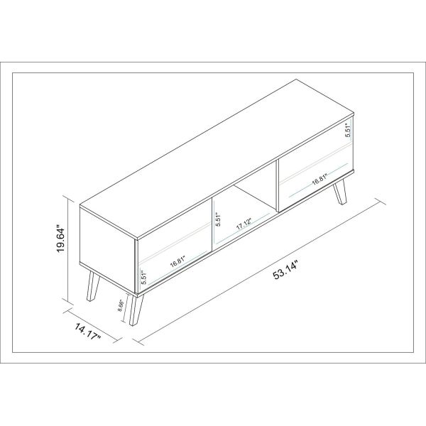 Doyers 53.15 TV Stand in White and Nut Brown