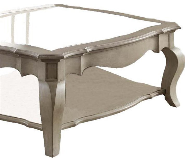 Benjara 42 quotModern Glass Top Solid Wood Coffee Table in Brown   Traditional   Coffee Tables   by Homesquare  Houzz