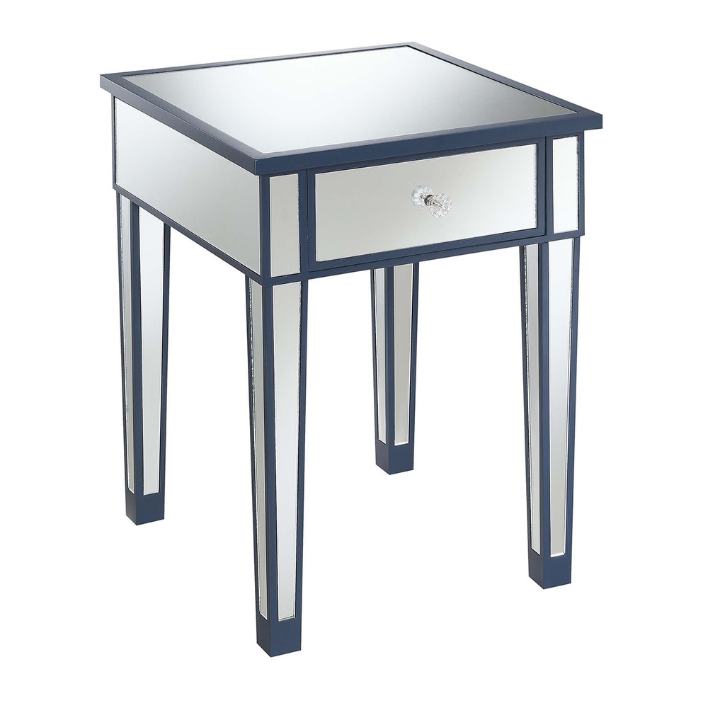 Convenience Concepts Gold Coast Mirrored 1 Drawer End Table