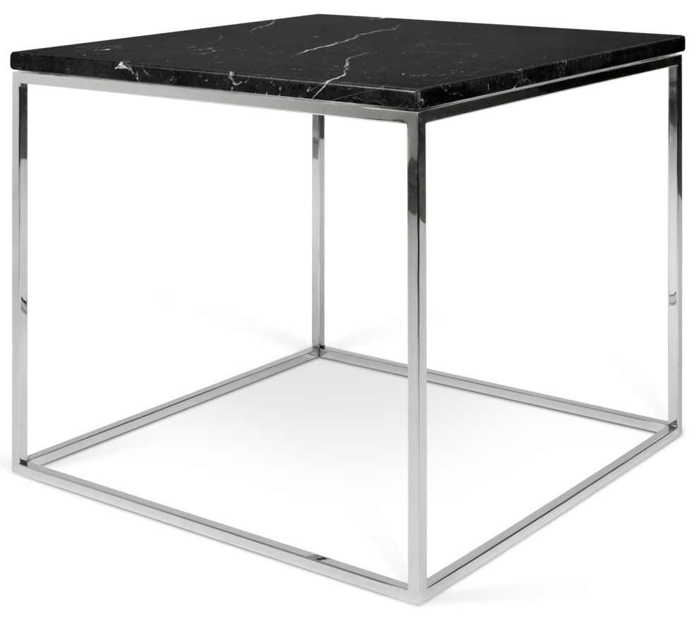 Minimal Modern Cube Marble Top Side Table   Contemporary   Side Tables And End Tables   by Plush Pod Decor  Houzz