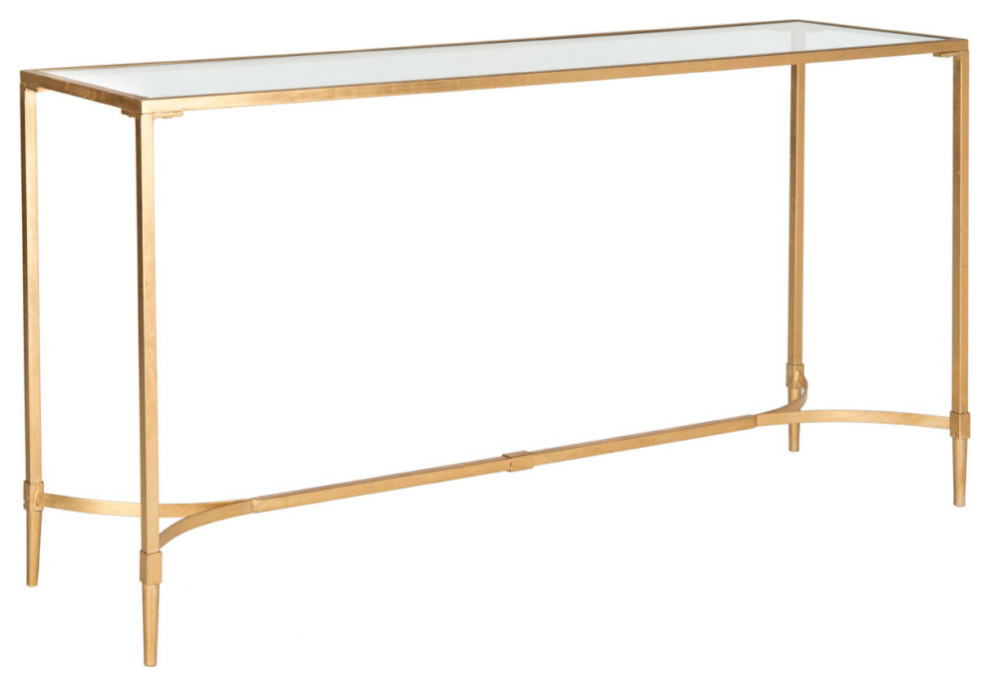 Wanda Console Gold/Tempered Glass Top   Contemporary   Console Tables   by V.S.D Furniture  Houzz