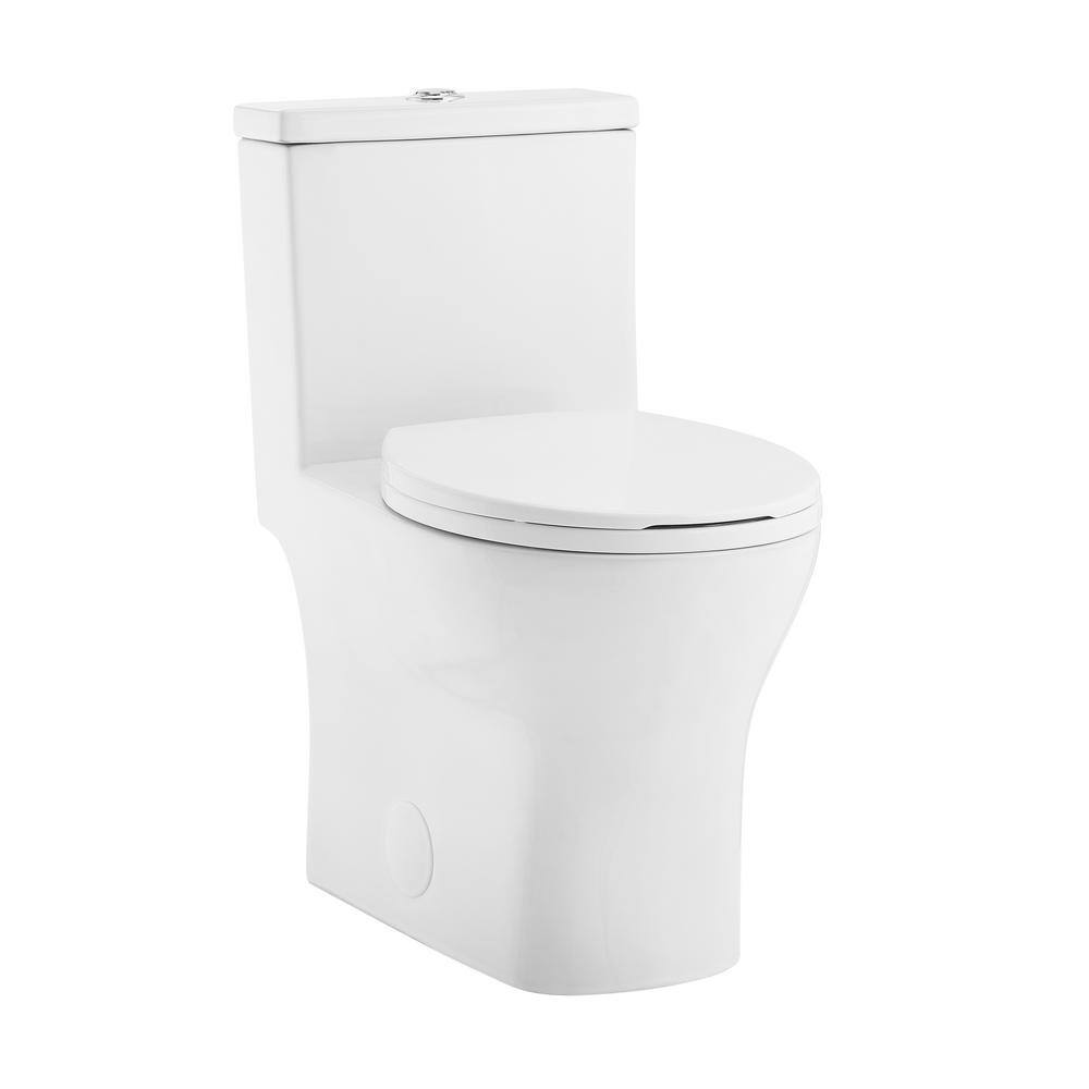 Swiss Madison Sublime III 1-piece 0.951.26 GPF Dual Flush Round Toilet in White Seat Included SM-1T271