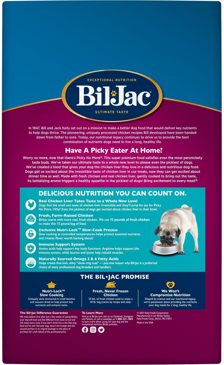 Bil-Jac Picky No More Small Breed Chicken Liver Recipe Dry Dog Food