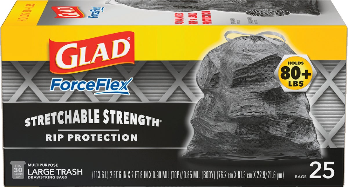 Glad Dual Defense Large Trash Bag 30 Gal. Black