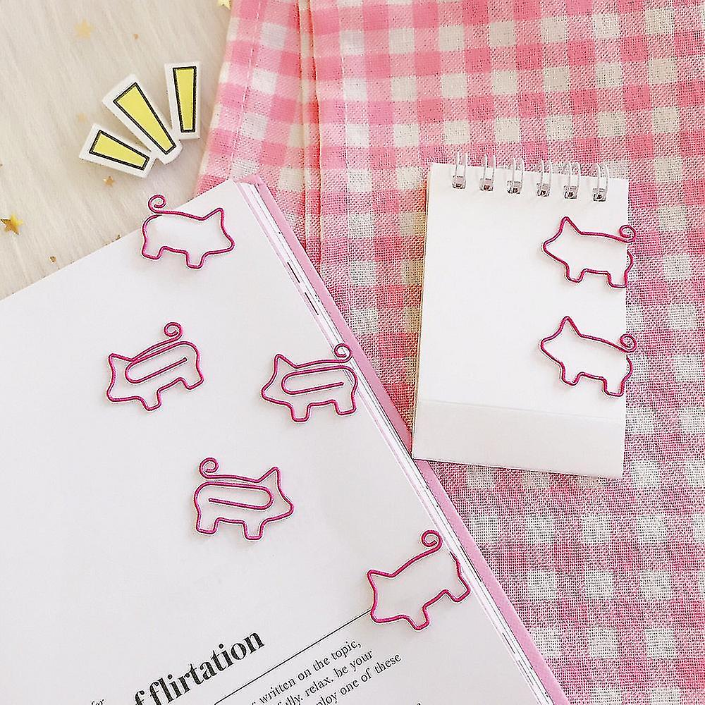 Pink Paper Clip Cute Animal Pig Shaped Bookmark