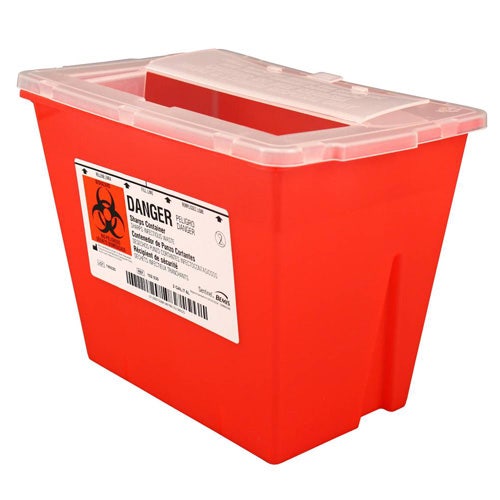 Impact Products 5 Quart Sharps Container， Red， Case of 32