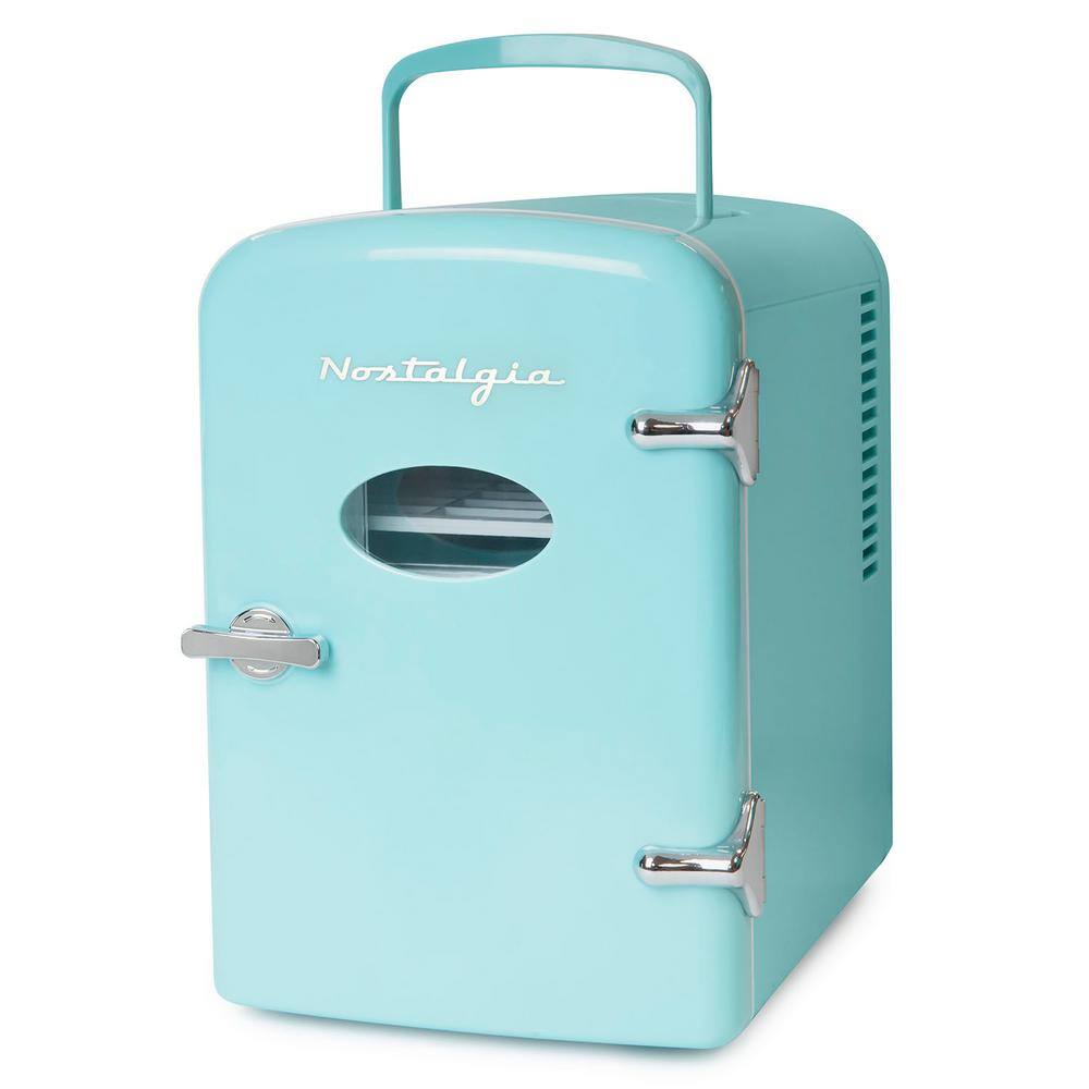 Nostalgia 0.4 cu.ft. Retro 6-Can Personal Mini Refrigerator in Aqua without Freezer RF6RRAQ