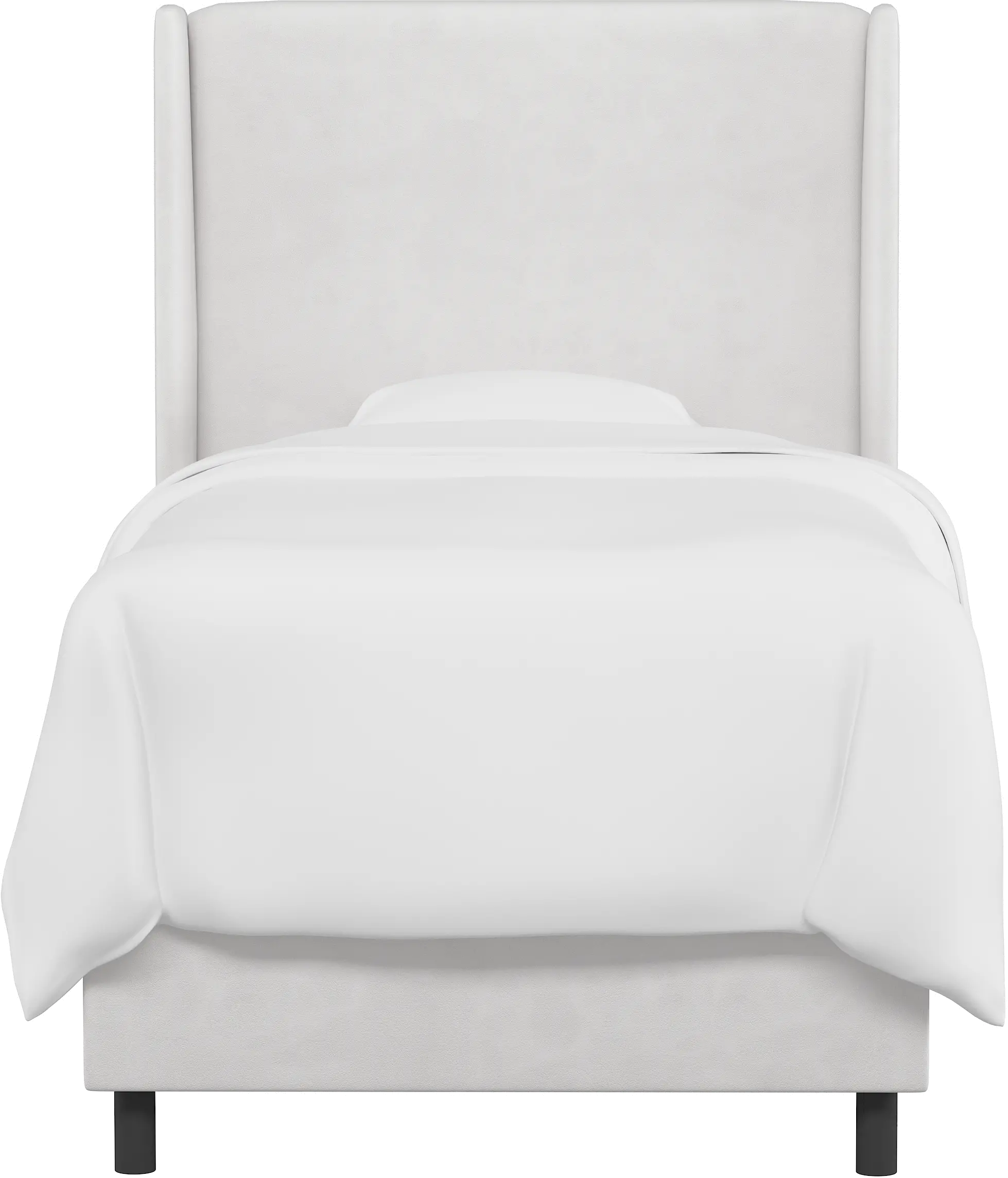 Sloane Velvet White Curved Wingback Twin Bed - Skyline Furniture