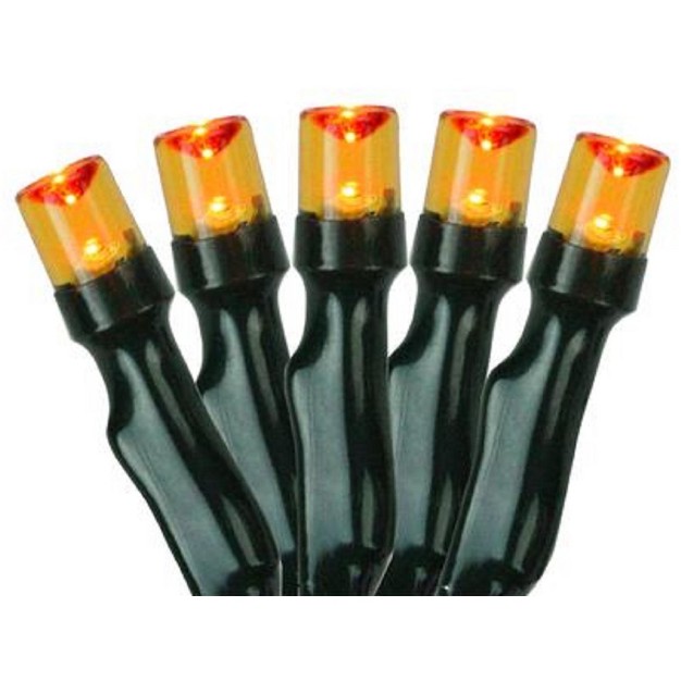 Northlight Battery Operated Led Christmas Lights Orange 9 5 x27 Black Wire 20ct