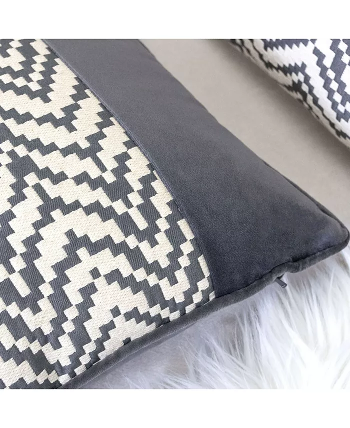 Homey Cozy Hannah Chevron Bow Throw Pillow