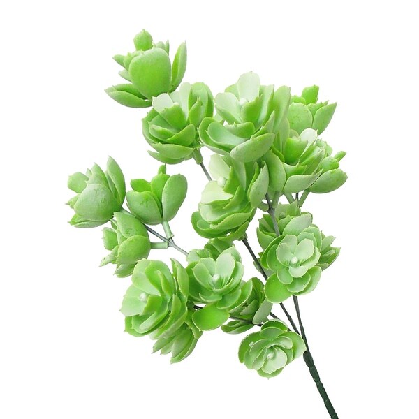 Set of 2 Artificial Echeveria Lotus Succulent Stem Plant Greenery Pick Bush 12in