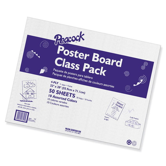 Pacon PAC0076347 Poster Board 50 Sheets Asst Color...