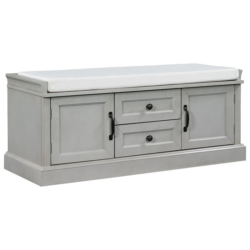 Merax Storage Bench with 2 Drawers and 2 Cabinets