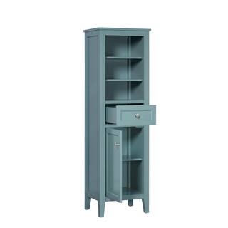 Home Decorators Collection Beverly 20 in. W x 16 in. D x 62 in. H Linen Cabinet in Aegean Teal 20303-LT20-AT