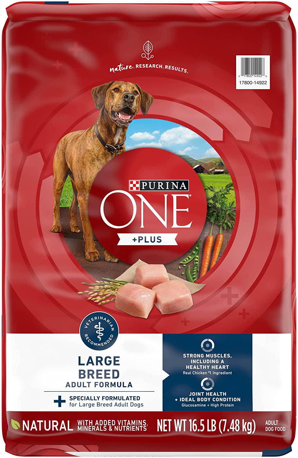 Purina ONE Natural Large Breed Adult Dry Dog Food， +Plus Formula - 16.5 lb. Bag