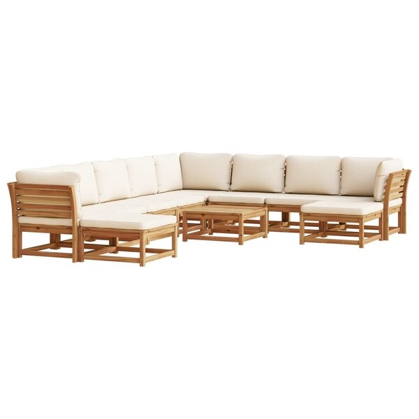 vidaXL Patio Sofa with Cushions 2Seater Outdoor Loveseat Solid Wood Acacia