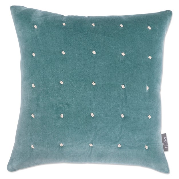 Indoor French Knots Square Throw Pillow Blue Pillow Perfect