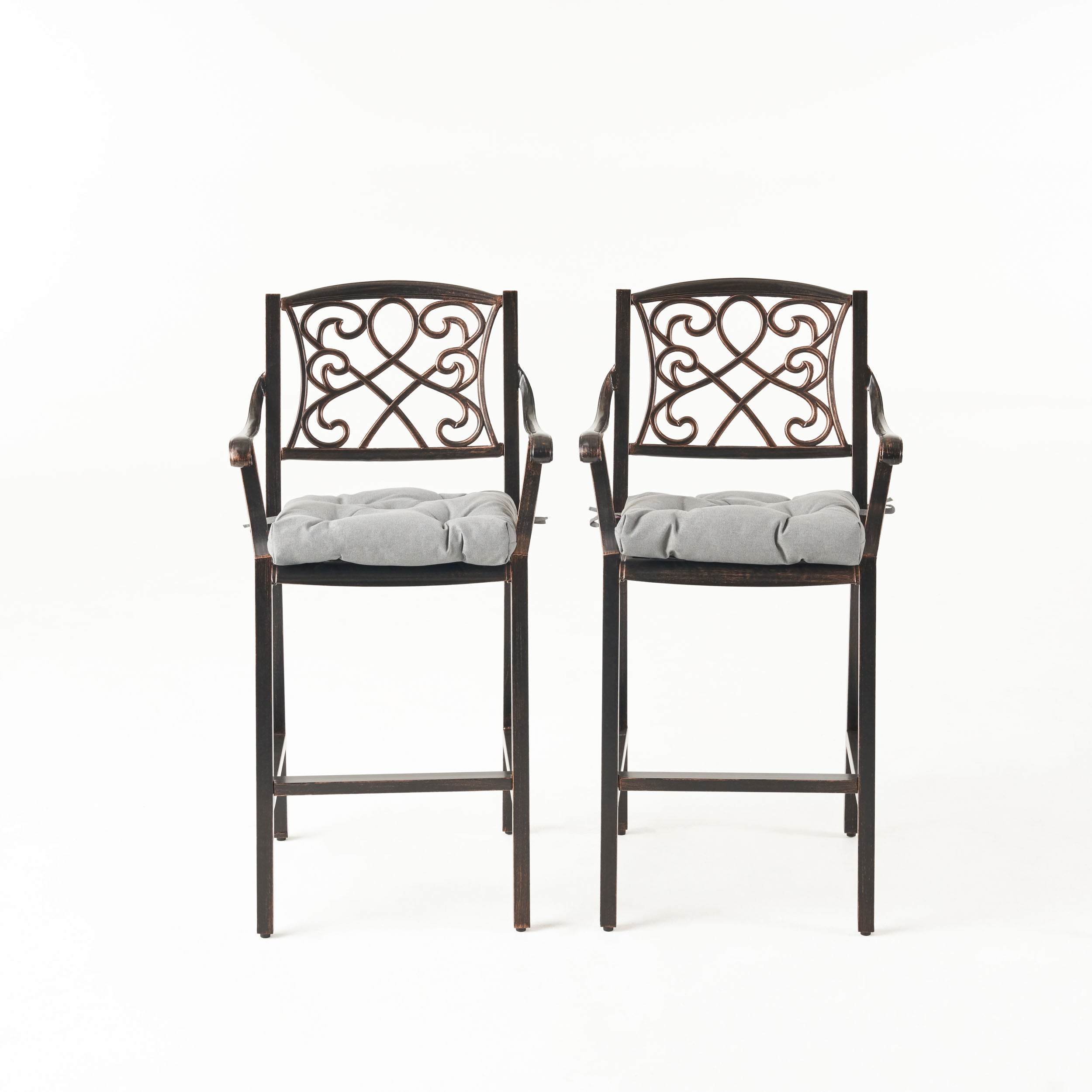 Sherry Outdoor Barstool with Cushion (Set of 2)