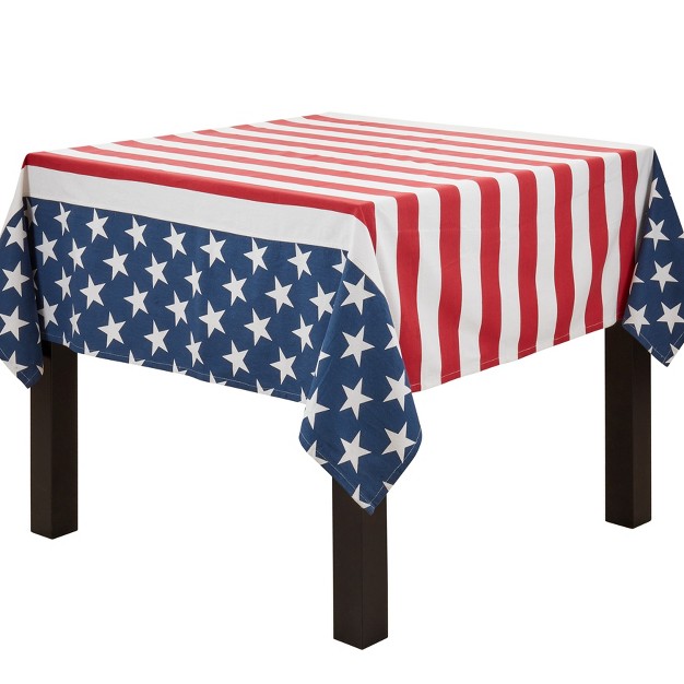 Saro Lifestyle Tablecloth With American Flag Print