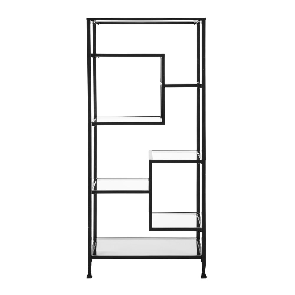 SEI Furniture Jensen Metal Asymmetrical Display Bookcase Etagere