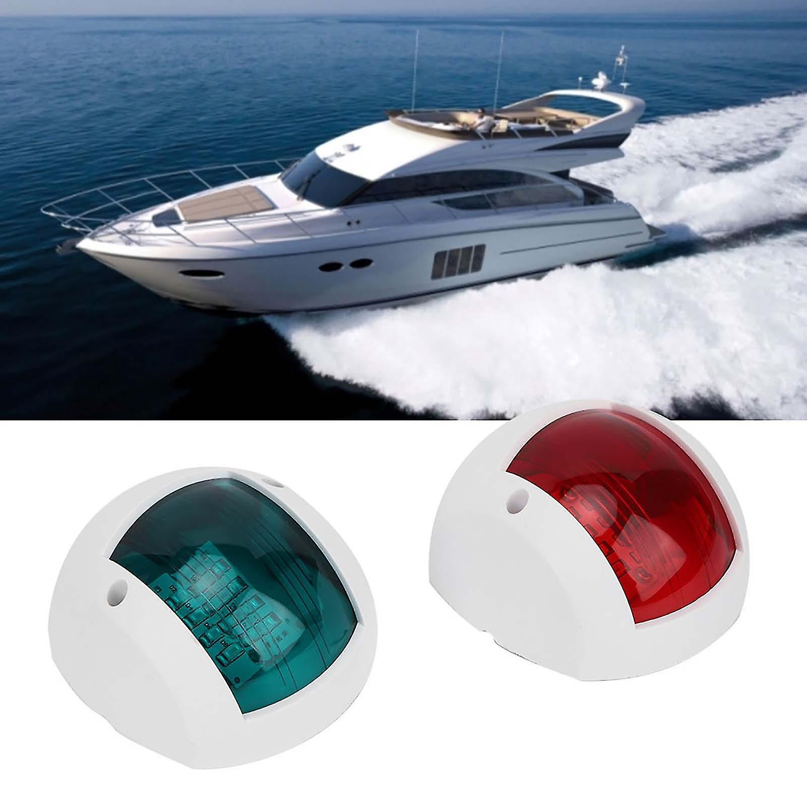 Born Pretty Pair Of Signal Lamp Spherical Red Green Led Waterproof Boat Navigation Light Dc12v-24v 3wwhite