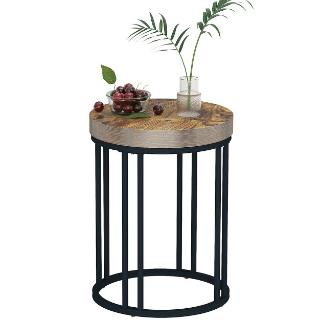 Tribesigns Wooden Circle C Round Accent Table