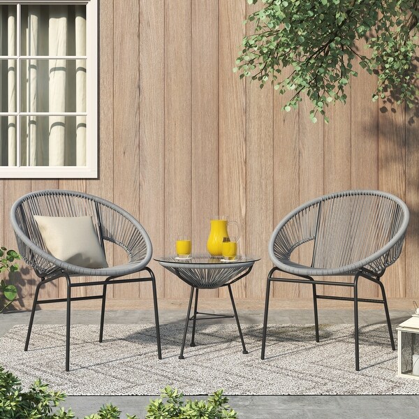 Corvus Sarcelles Woven Wicker 3piece Indoor/Outdoor Chat Bistro Set