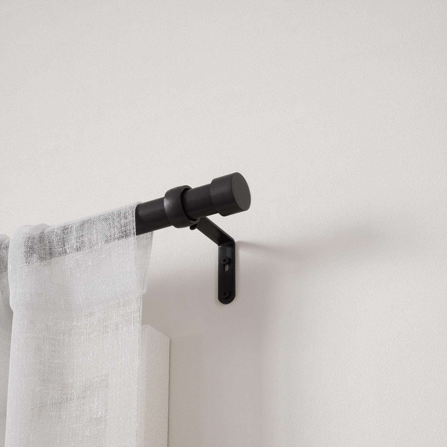 Umbra Cappa Brushed Black Curtain Rod 36 in. L X 66 in. L