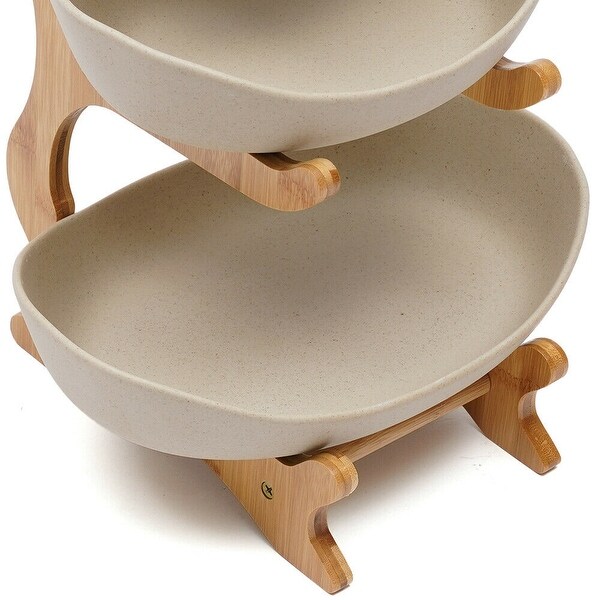 3 Tier Ceramic Fruit Basket Holder Dining Table Fruit Tray