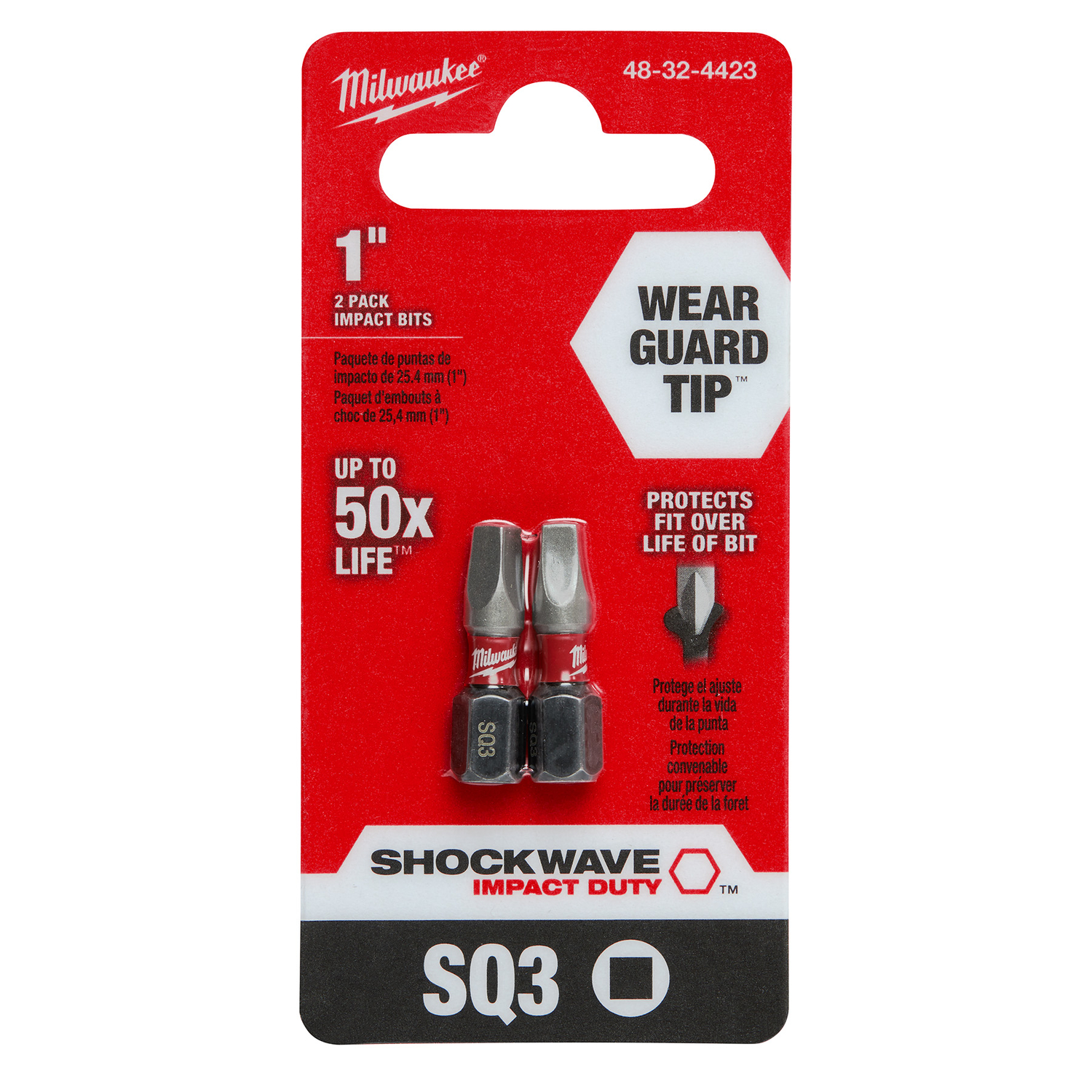 MW Shockwave Square #3 X 1 in. L Screwdriver Bit Steel 2 pk