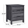 Titeca Contemporary 2 Drawer Nightstands, Set of 2, Sonoma Gray Oak