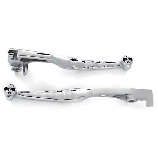 Chrome Clutch + Brake Skeleton Skull Hand Levers Compatible with 1997-2000 Suzuki Marauder 800