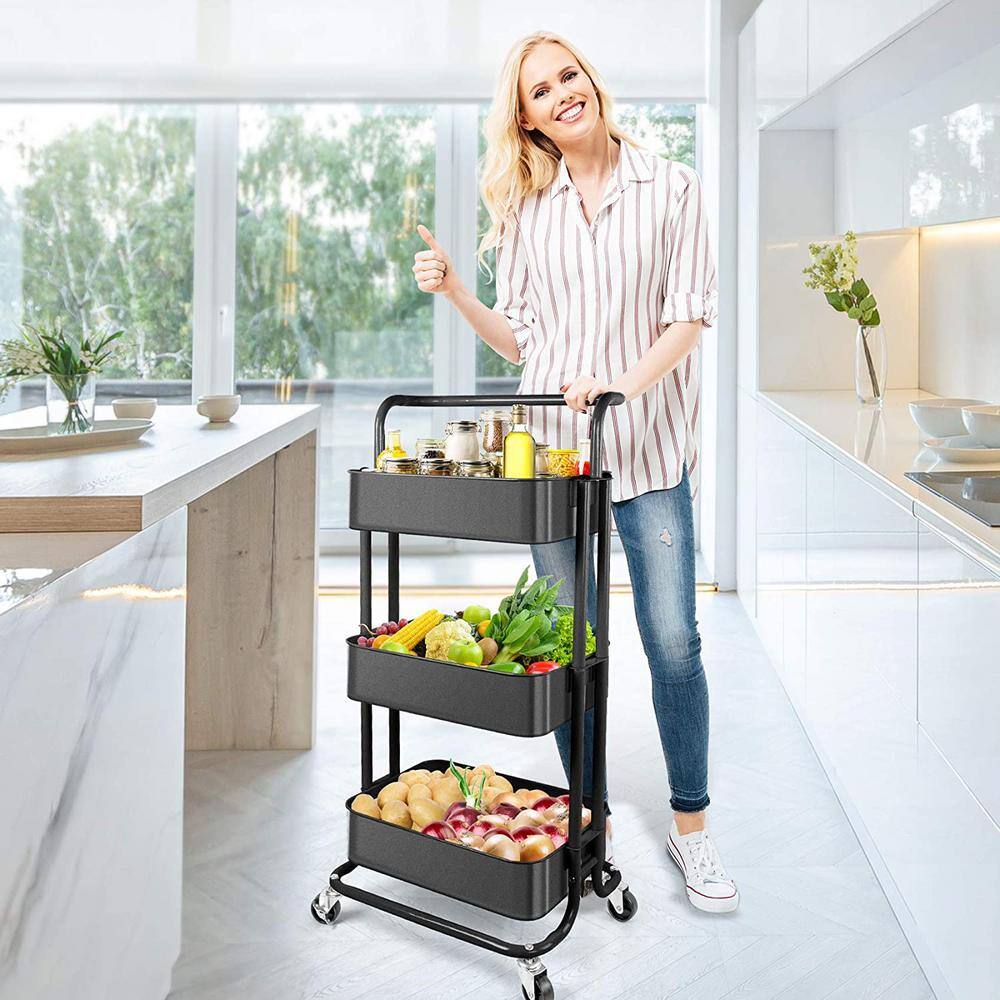 THE CLEAN STORE 3 Tier Storage Rolling Cart 393