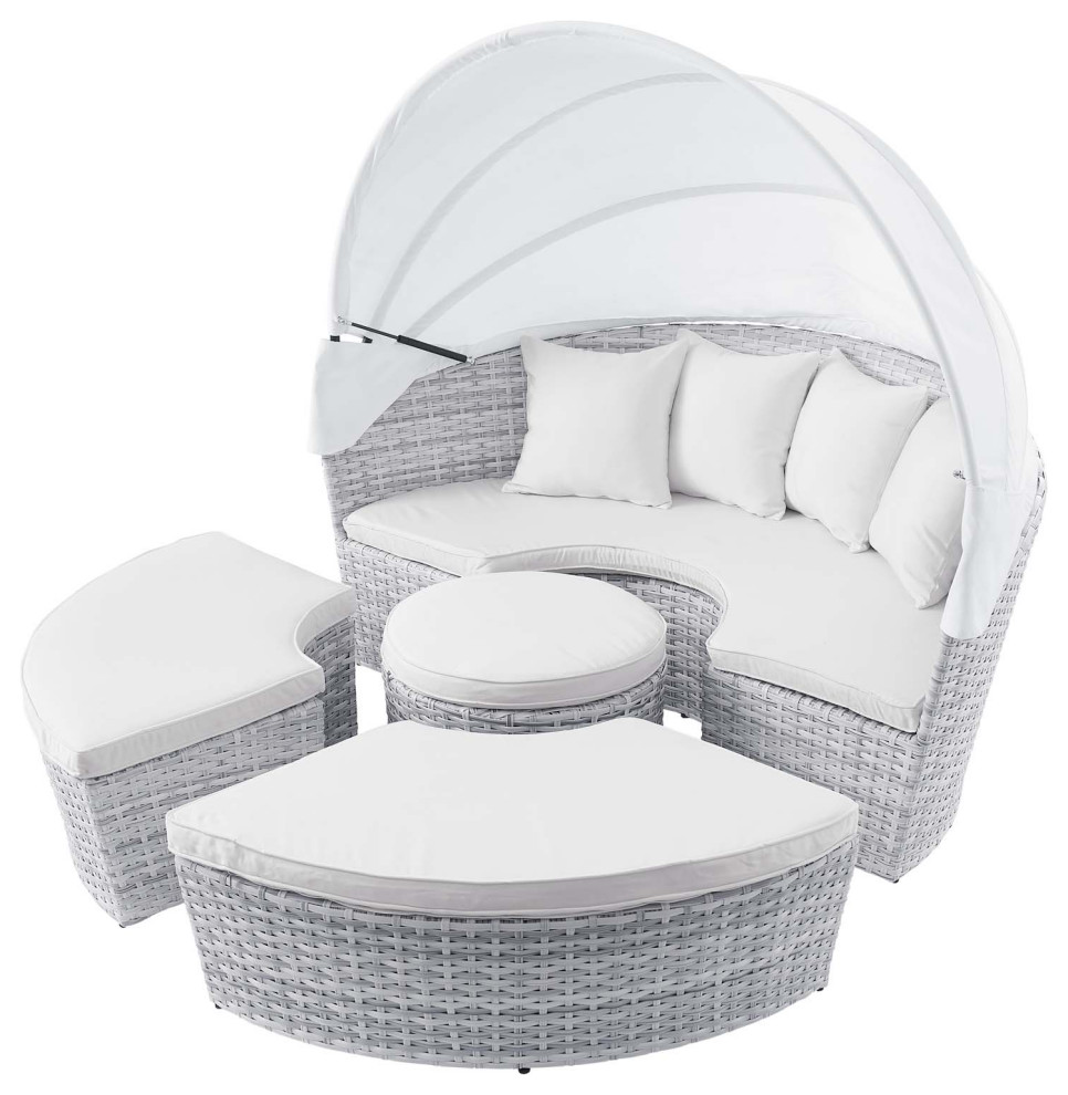 Lounge Daybed Sofa Bed  Rattan  Wicker  Modern  Outdoor Hospitality   Tropical   Outdoor Lounge Sets   by House Bound  Houzz