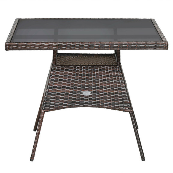 Costway 75483129 5 Pieces Patio Rattan Dining Furn...