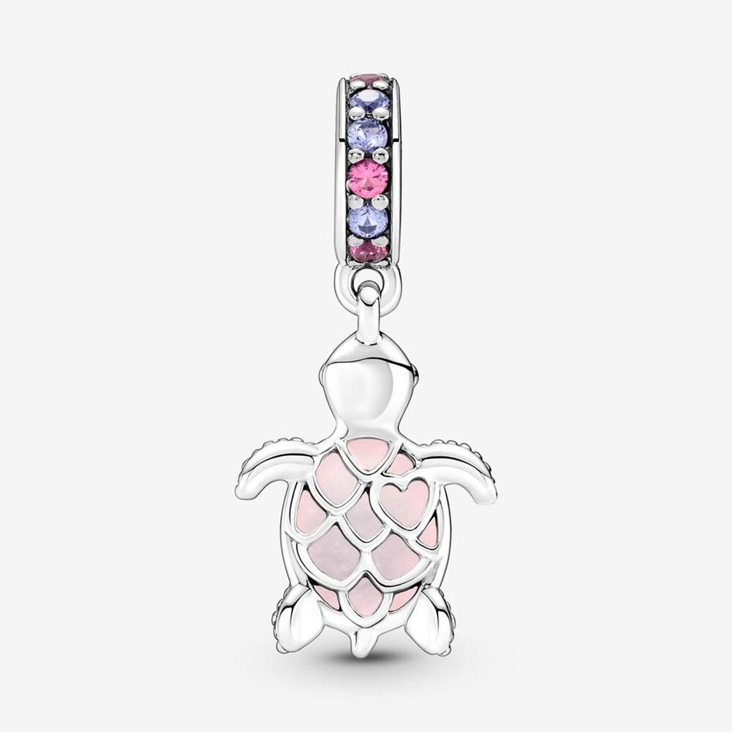 PANDORA  Murano Glass Pink Sea Turtle Dangle Charm