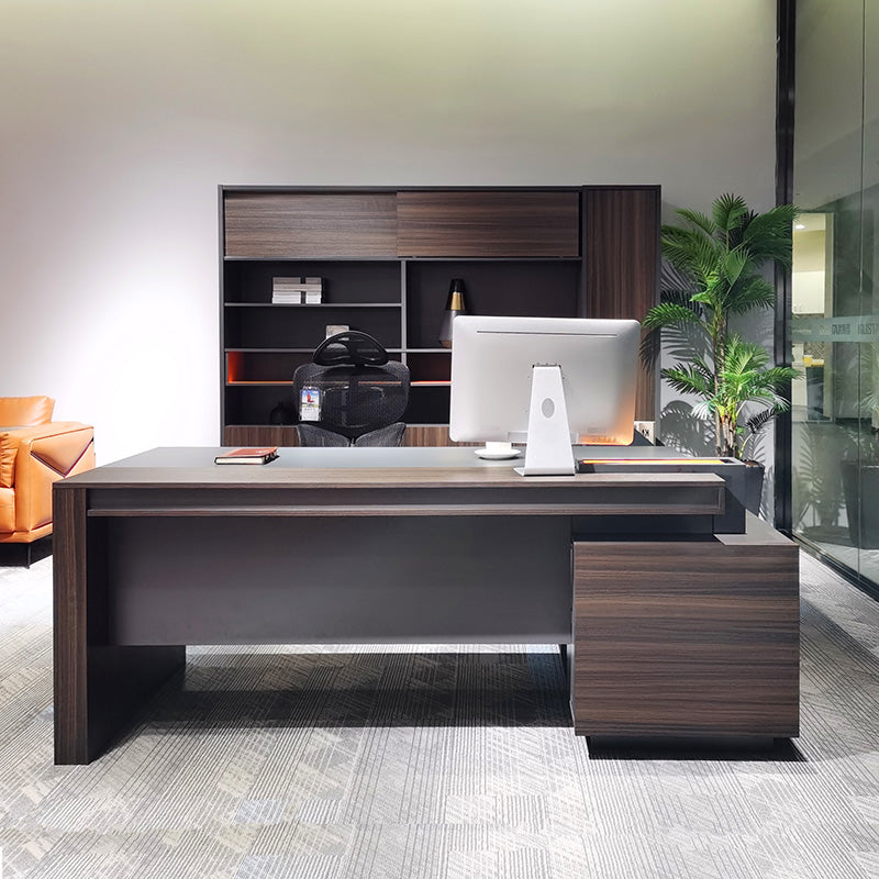 RADDIX Executive Desk with Left Return 1.8M - Dark Brown