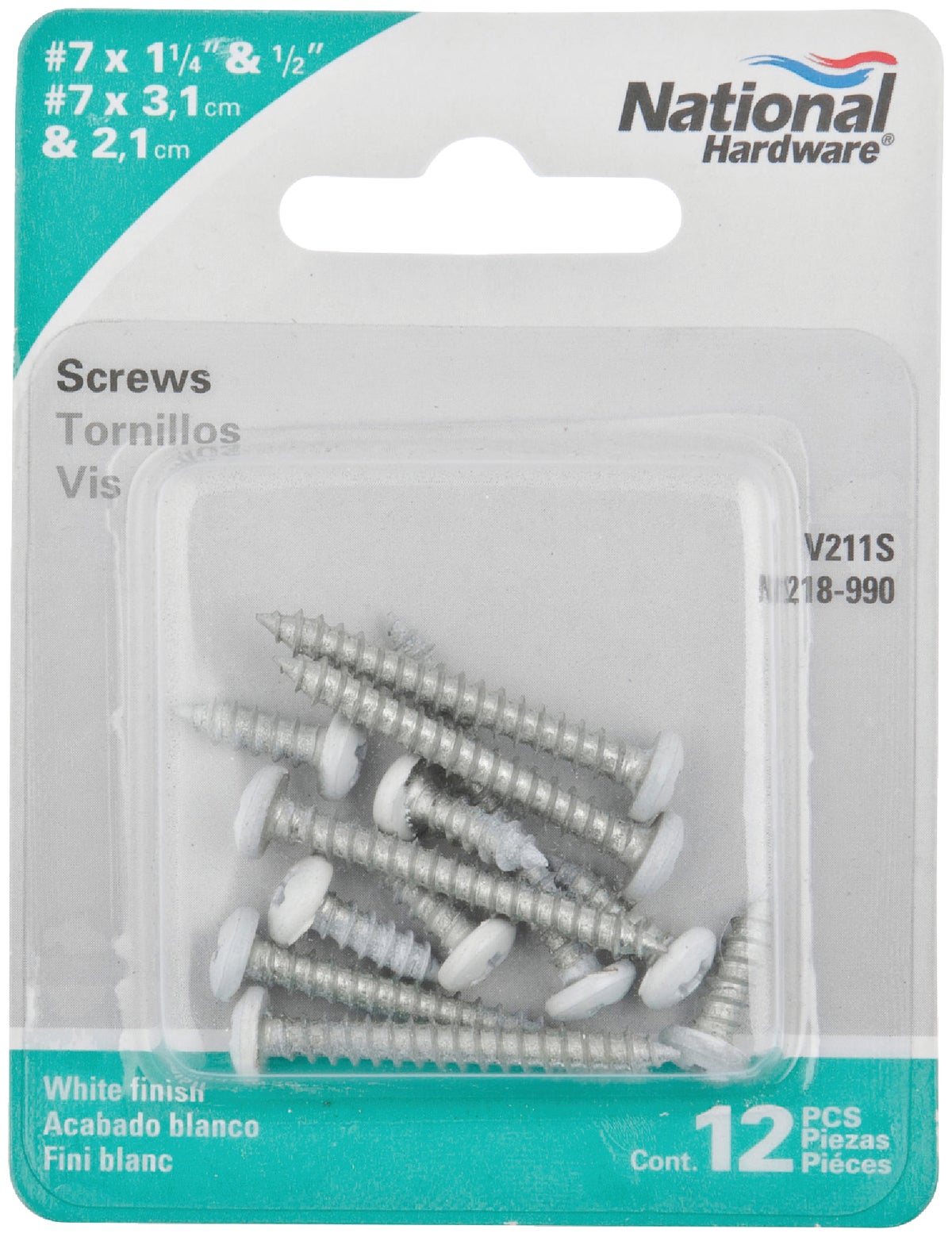 National 211 Shelf Bracket Screw White (Pack of 5)