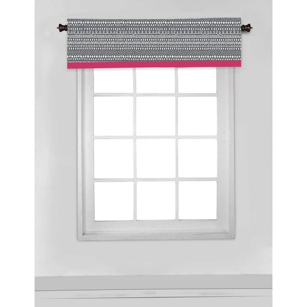 Bacati Owls Pink grey Girls Cotton Window Valance