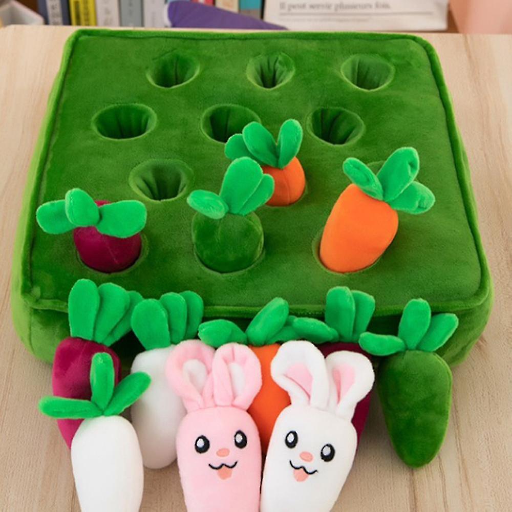 Pull Radish Carrot Toy With 10 Carrots and 2 Rabbits Early Education Toys For Kids