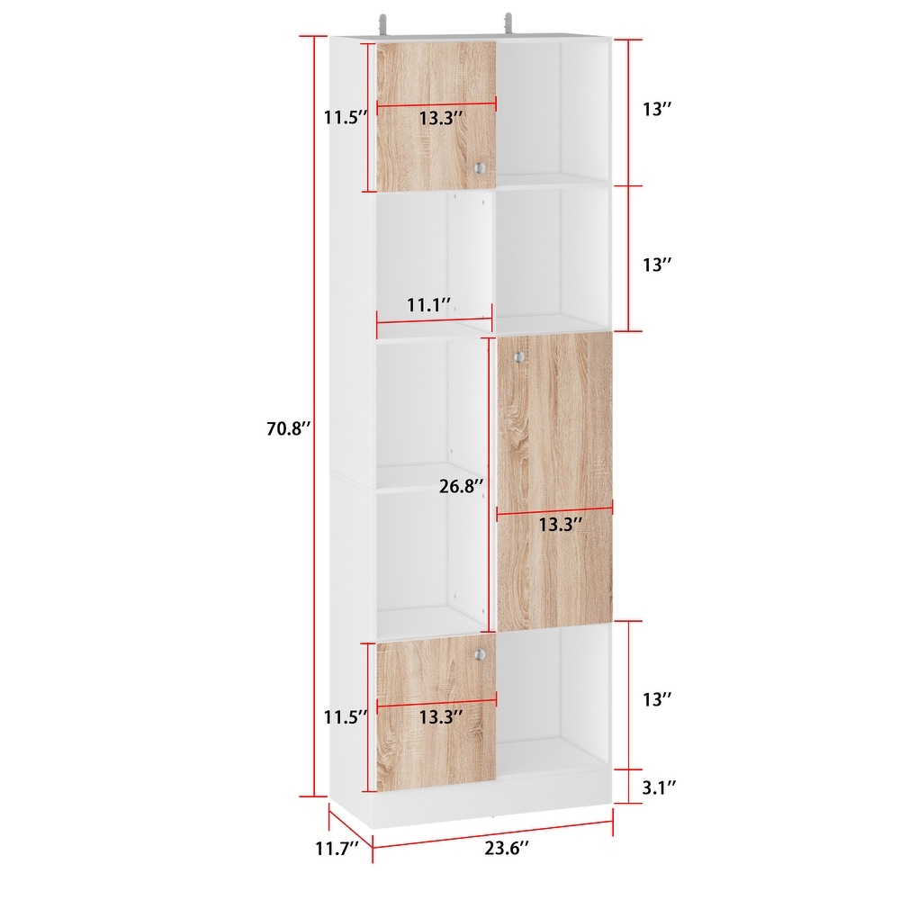 Modular Cabinet Elegance Pantry Bookcase Display Storage White Shelf