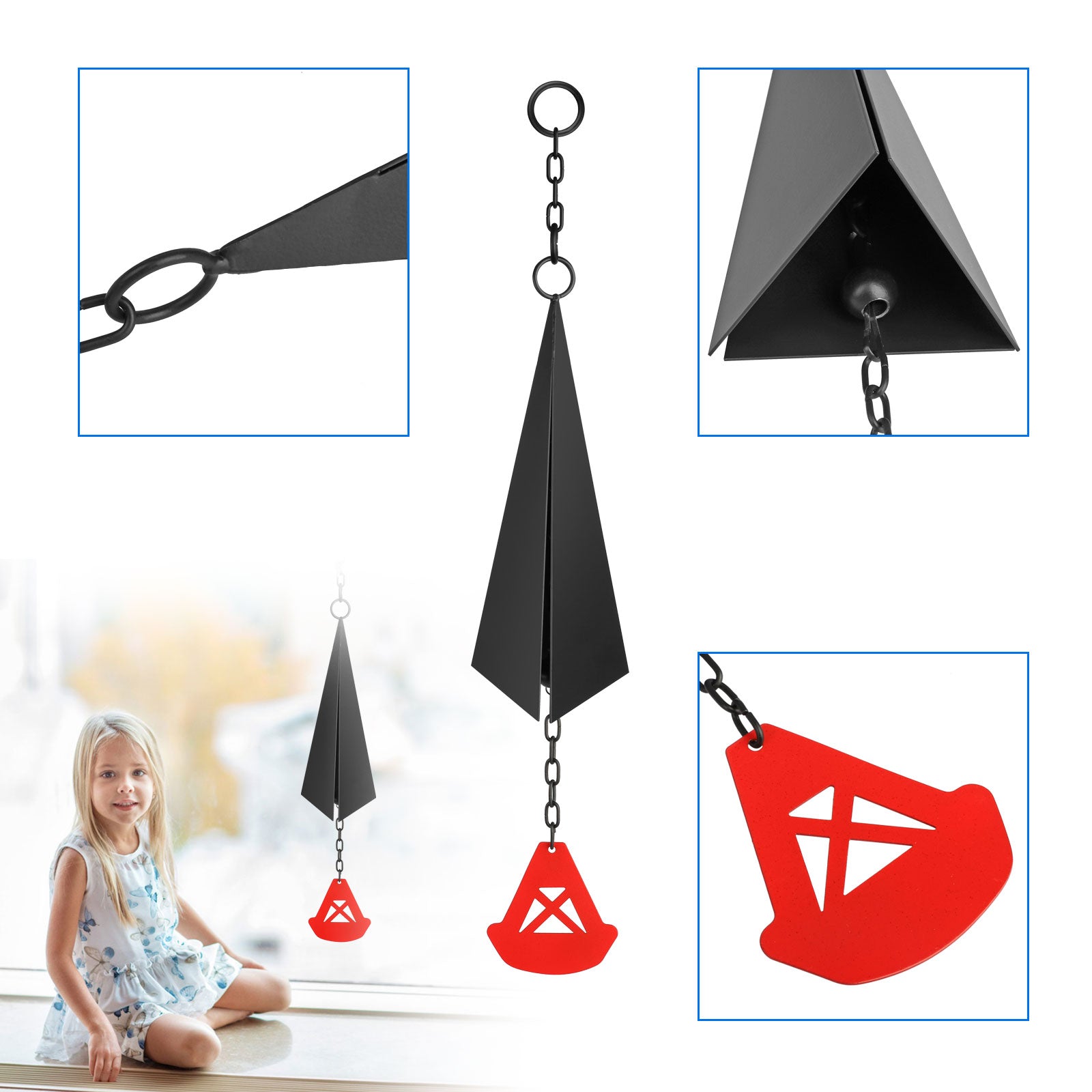 Wind Chimes Outdoor， TSV Deep Tone Wind Bells Bar Harbor Bell with Buoy， Garden Chimes Catcher for Indoor Patio Decor