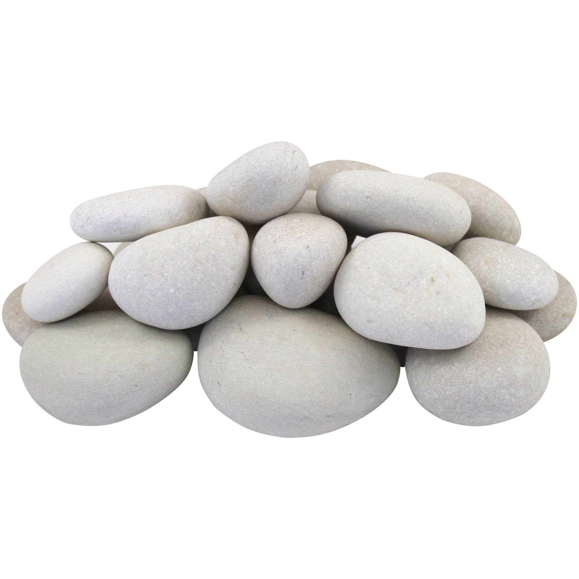 Rainforest, Outdoor Decorative Stones, Caribbean Beach Pebbles, White, 1-3