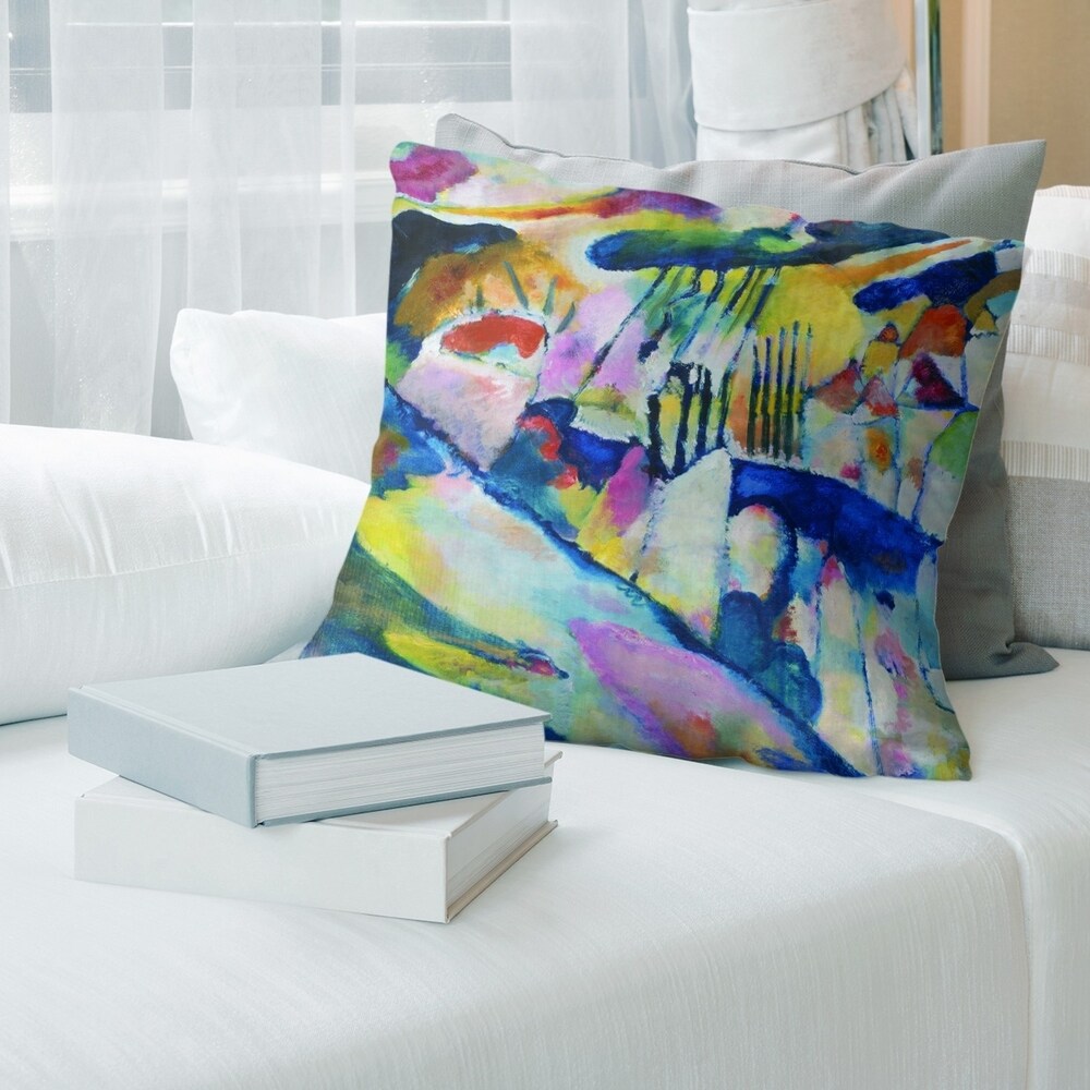 Porch   Den Wassily Kandinsky 'Landscape with Rain' Throw Pillow