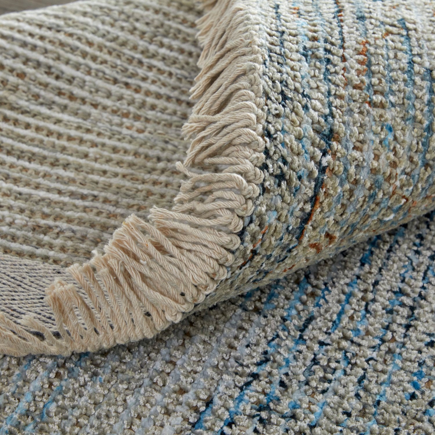 Ramey Hand Woven Light Blue & Tan Rug by BD Fine